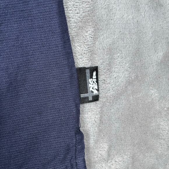 Vintage No Fear Button Down Shirt Navy Blue Tribal Stripe Men’s L - Picture 4 of 5